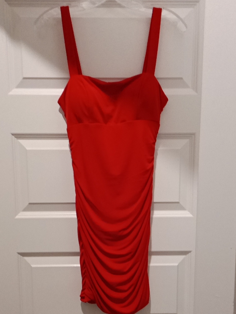 NEW City Studio Red Ruched Mini Bodycon Dress